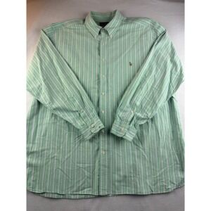 Ralph Lauren Classic Fit‎ Striped Button Down Shirt Men's 2XB Green White Purple